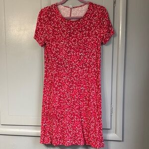 Old Navy Red Floral Midi Dress